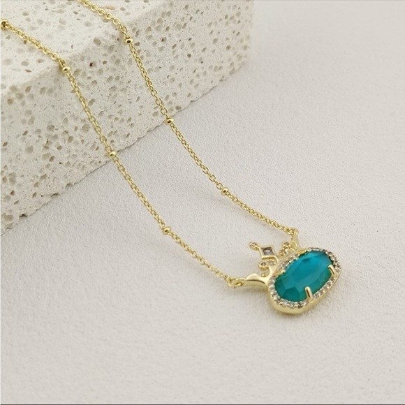 Kendra Scott Gold and Turquoise Disney Princess Crown Necklace - Picture 7 of 16